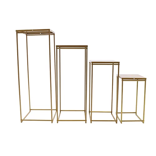 LANNADD 4 Stück Blumenständer, Gold Geometrische Blumenständer, Hochzeit Blumenständer Vertikale Geometrische Vasen Geeignet für Heimdekoration Wohnzimmer Cafés Bars und Hotels von LANNADD