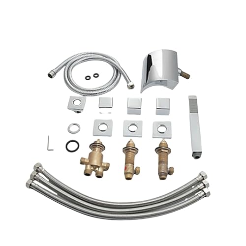 LANNADD 5-Loch Wannenrandarmatur, Wannenarmatur Badewannenarmatur Wasserhahn Set Mit Duschkopf, Einhebelmischer Moderne Duscharmatur Mischbatterie für Das Waschbecken Wasserfall-Badarmatur von LANNADD