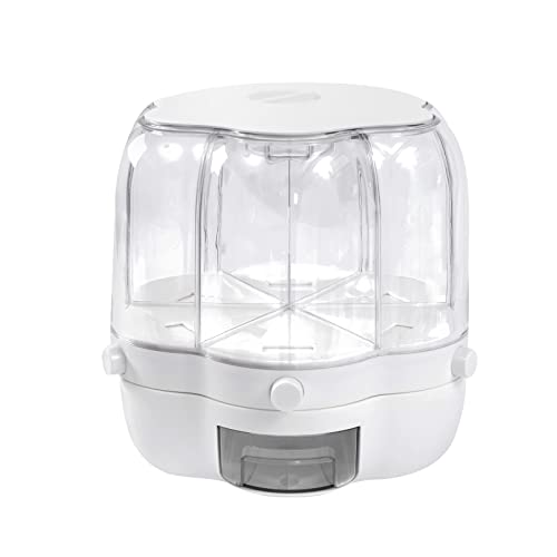 LANNADD Großer Getreidespender, Reisbehälter Drehen 6 Gitter Müslispender, Müsli-Spender Cornflakes-Spender Müslispender-Glas Geeignet für Die Lagerung Von Reis Soja und Roten Bohnen von LANNADD