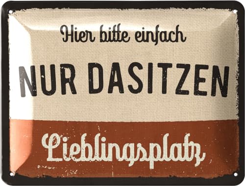 LANOLU Retro Blechschild - LIEBLINGSPLATZ Hier nur dasitzen - Schild Garten - Deko Garten Vintage Schilder - Schild Lieblingsplatz Outdoor 15x20cm LANOLU Retro Blechschild - LIEBLINGSPLATZ Hier nur dasitzen - Schild Garten - Deko Garten Vintage Schilder - Schild Lieblingsplatz Outdoor 15x20cm von LANOLU