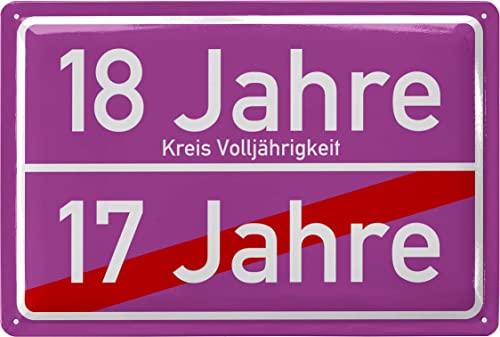 LANOLU Retro Blechschild Ortschschild 18. Geburtstag Mädchen - Alternative zur Geburtstagskarte 18 Jahre - Geschenke zum 18 Geburtstag und Geburtstagsdeko, 20x30cm von LANOLU