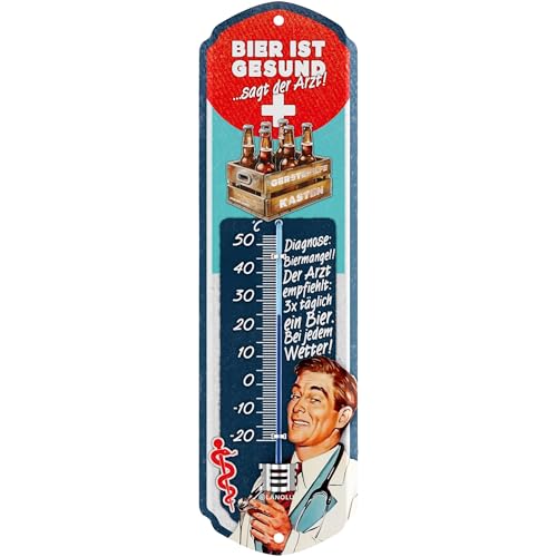LANOLU Retro Blechschild Thermometer BIER ist gesund sagt der Arzt! Lustiges Sprüche Bier Schild als Partykeller Deko, Kneipen und Bar Dekoration für Stammtisch - Biertrinker Geschenk LANOLU Retro Blechschild Thermometer BIER ist gesund sagt der Arzt! Lustiges Sprüche Bier Schild als Partykeller Deko, Kneipen und Bar Dekoration für Stammtisch - Biertrinker Geschenk von LANOLU