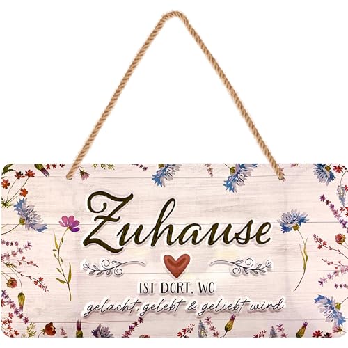 LANOLU Retro Blechschild- ZUHAUSE SCHILD- ZUHAUSE ist es am SCHÖNSTEN - Geschenk zum Einzug - Richtfest Geschenk - Metallschilder Familienregeln- inkl. Jutekordel 16x32cm LANOLU Retro Blechschild- ZUHAUSE SCHILD- ZUHAUSE ist es am SCHÖNSTEN - Geschenk zum Einzug - Richtfest Geschenk - Metallschilder Familienregeln- inkl. Jutekordel 16x32cm von LANOLU