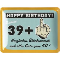 Lanolu Blechschild Schild 40 Geburtstag, Jahre, Geschenke Für Den Geburtstag Mann, Lustiges 15x20cm Lanolu Blechschild Schild 40 Geburtstag, Jahre, Geschenke Für Den Geburtstag Mann, Lustiges 15x20cm von LANOLU