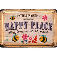 Lanolu Retro Blechschild Garten - This Is Our Happy Place Schilder Für Draußen, Den 20x30cm von LANOLU