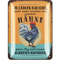 Lanolu Retro Blechschild Hähne Schreien, Vintage Metallschilder Mit Sprüchen, Shabby Chic Deko Küche Und Garten, 15x20cm Lanolu Retro Blechschild Hähne Schreien, Vintage Metallschilder Mit Sprüchen, Shabby Chic Deko Küche Und Garten, 15x20cm von LANOLU