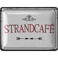Lanolu Retro Blechschild Strandcafe Retro Blechschilder Küche, Poster Kaffee Deko Küche Als Coffee Bar Schild, Metallschild 15x20cm von LANOLU