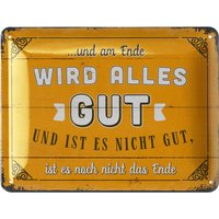 Lanolu Retro Blechschilder Sprüche, Alles Wird Gut Geschenk, Vintage Metallschilder Mit Sprüchen, Am Ende Alles Spruch 15x20cm Lanolu Retro Blechschilder Sprüche, Alles Wird Gut Geschenk, Vintage Metallschilder Mit Sprüchen, Am Ende Alles Spruch 15x20cm von LANOLU