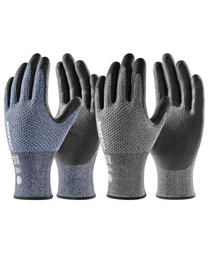 LANON Gartenhandschuhe für Damen Herren, 2 Paar Nitrile Arbeitshandschuhe mit Optimaler Griffigkeit, Atmungsaktive B.COMB AIR-Technik, Touchscreen, Größe 9/L von LANON Protection