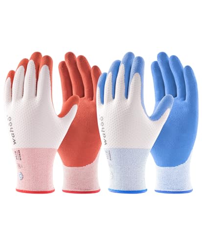 LANON wahoo 2 Paar Gartenhandschuhe für Damen, Latex Arbeitshandschuhe mit Griff, Atmungsaktive B.COMB AIR-Technik, Größe 7/S von LANON Protection