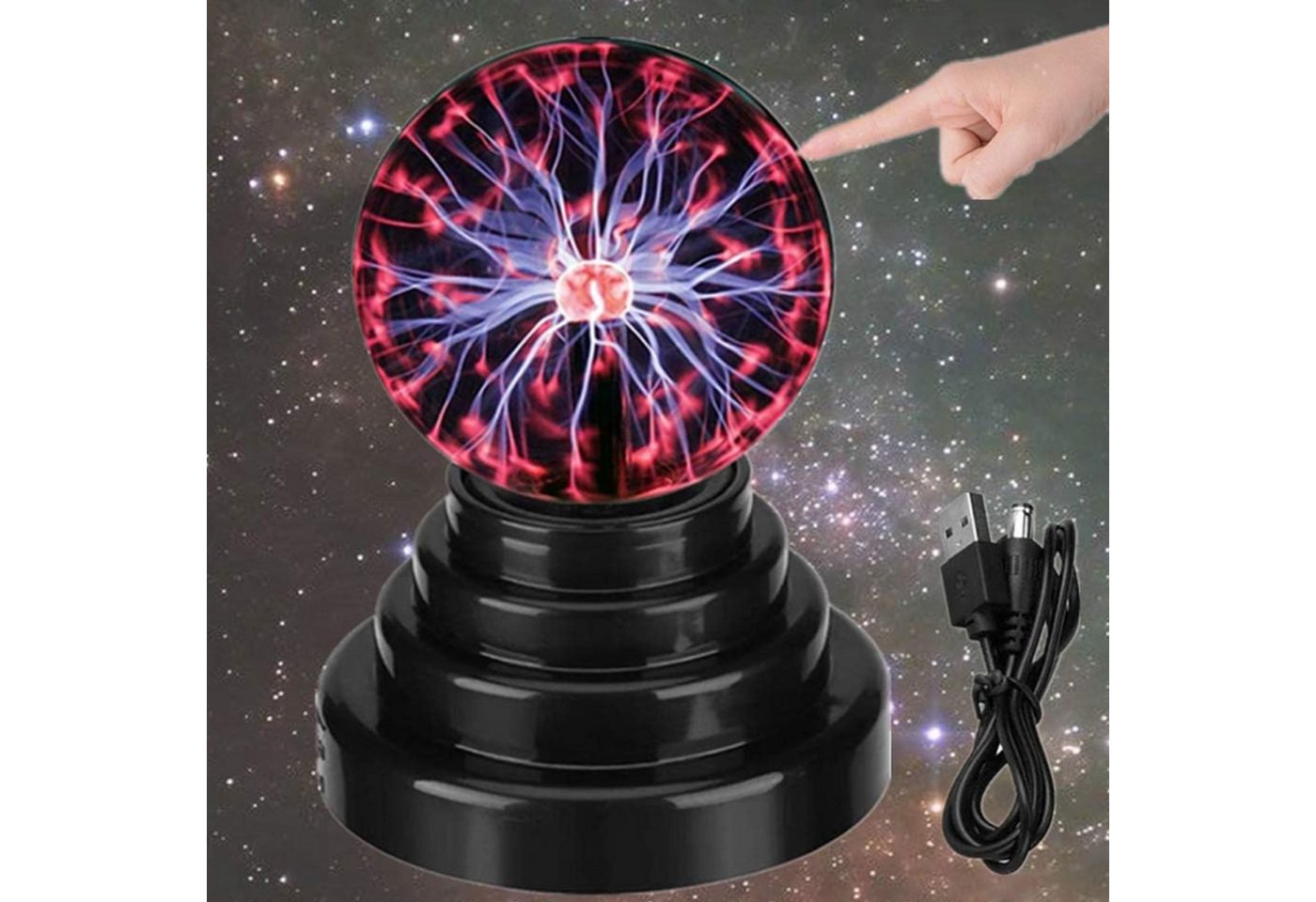 LANOR Dekolicht USB-Statikball,sprachaktivierte Lichtberührung,Plasma-Nachtlicht von LANOR