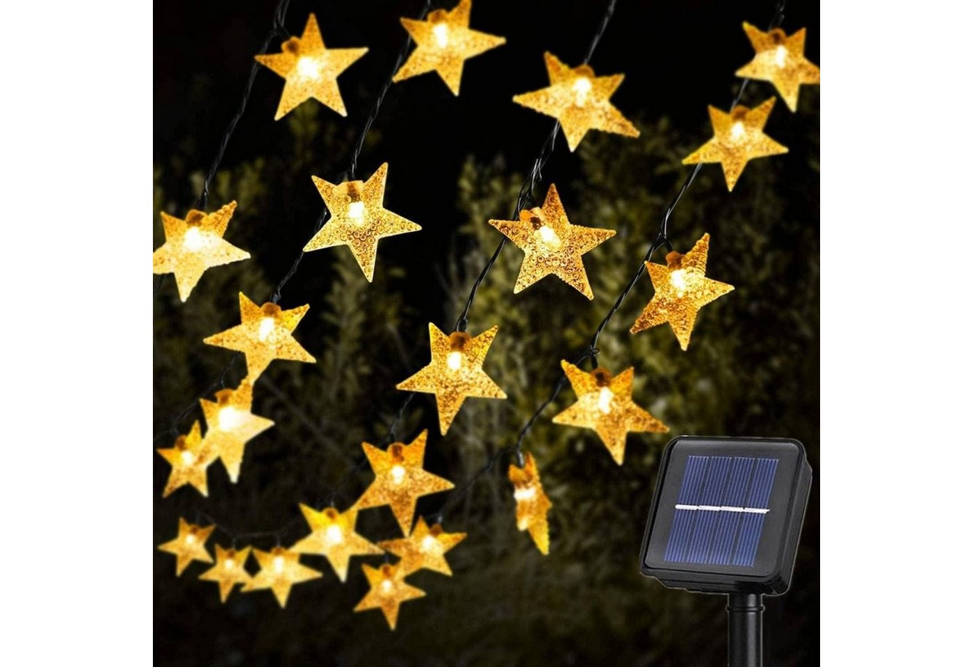 LANOR LED Solarleuchte LED Solarleuchte Solar-Lichterketten, Sternenlichter, Lichtbalken, LED-Lichter, 7M 50 Lichter, Sternenlichter von LANOR