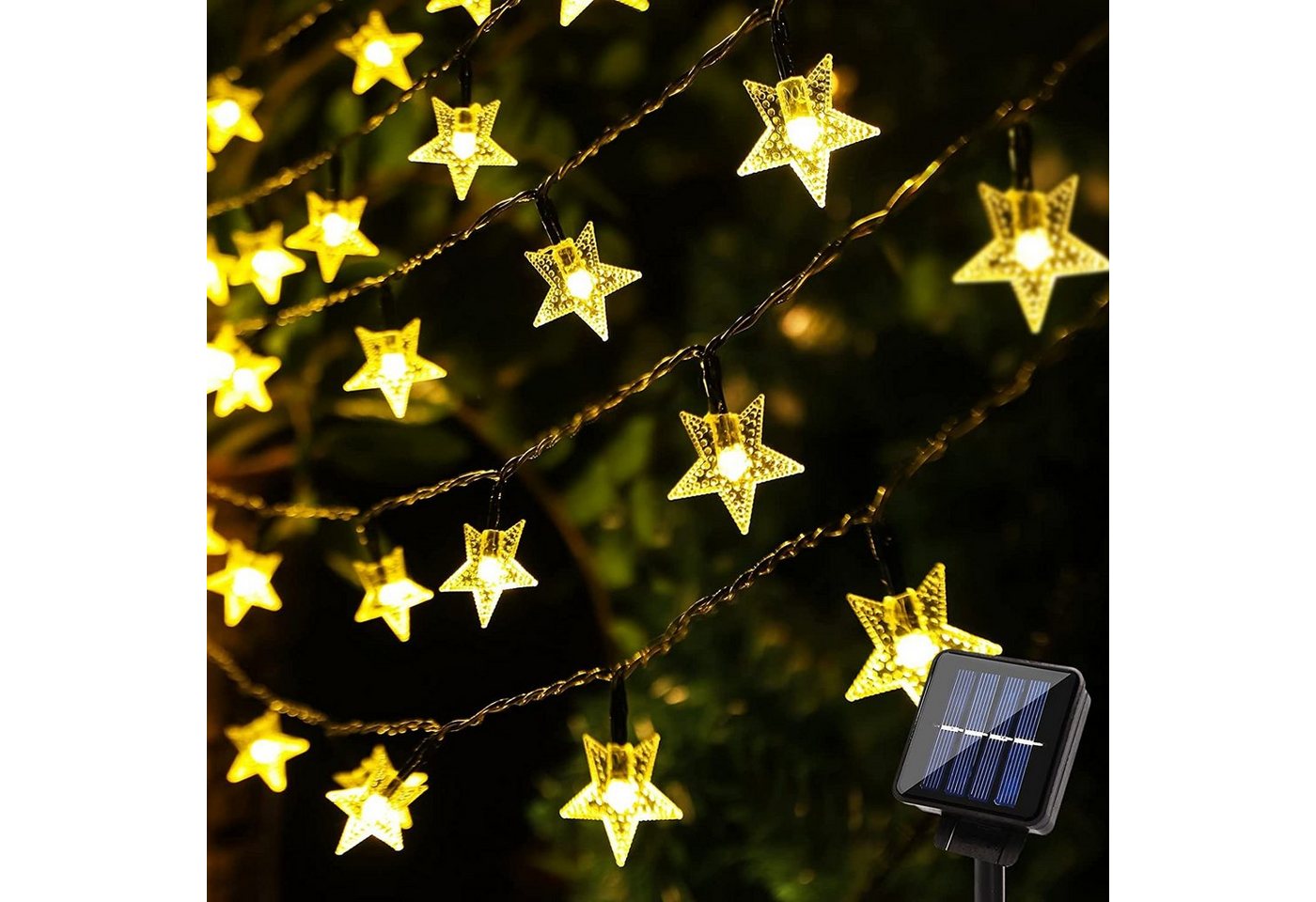 LANOR LED Solarleuchte Solar Lichterkette, LED-Stripes,Lichterkette,Lichtbalken,7M 50 Lichter, Geeignet für Garten, Baum, Hochzeit, Party von LANOR