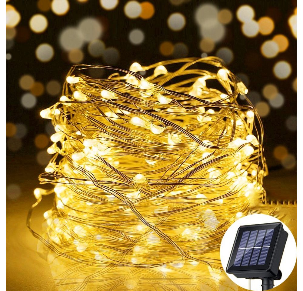 LANOR LED Solarleuchte Solar-Lichtleisten,Licht, LED Kupferdraht Lampe, 7/12 M 50/100 Lichter, Geeignet für Garten, Baum, Hochzeit, Party von LANOR