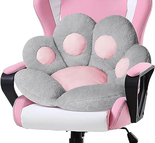 LANPEW Sitzkissen,Katze Pfot Rückenkissen Sitzkissen Cute Cat Paw Stuhlkissen Sitzkissen Plüsch Komfort Sitzpolster Büro Lazy Warm Sitzkissen Bett Tatami Bodenkissen für Home (70x70cm, grau) von LANPEW