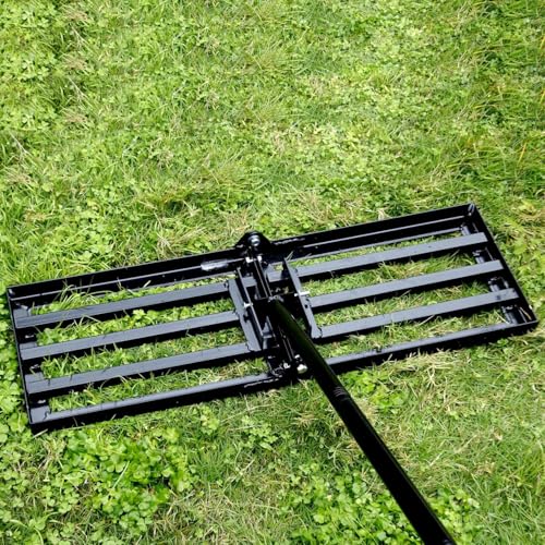75x25 cm Garten Rasen Rakel Rasen Rasen-Rakel mit 1.9 Meter Stiel Müheloses Rasennivellierwerkzeug leicht anwendbar, Leveling Rake, Rasen-Rakel von LANSHAFANG