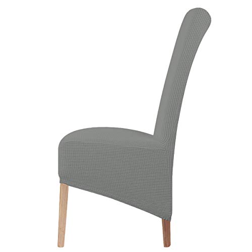 LANSHENG Stretch XL Stuhlhussen für Esszimmerstühle 2/4/6 Pcs Stuhl Schutzbezug, elastische Stuhl Protector Sitzbezüge für Esszimmer Hochzeitsbankett Party Dekoration (Hellgrau,6 pcs) von LANSHENG