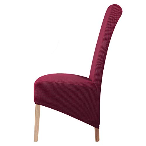 LANSHENG Stretch XL Stuhlhussen für Esszimmerstühle 2/4/6 Pcs Stuhl Schutzbezug, elastische Stuhl Protector Sitzbezüge für Esszimmer Hochzeitsbankett Party Dekoration (Weinrot 1,4 pcs) von LANSHENG