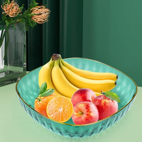 LANSKYLAN Obstschale Stilvoll Obstteller Modern Obstschalen Kunststoff Früchte Schale 23,5*23,5*6cm Plastikobstteller Obstkorb Lebensmittelqualität Kleine Obstschüssel Früchteschalen für Obst Gemüse von LANSKYLAN