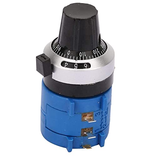 LANTRO JS Multiturn Potentiometer 2K Ohm 10 Gang Dreh Draht tariss's Präzisionspotentiometer mit Zählrad Drehknopf 2W 3590S-2-202L von LANTRO JS