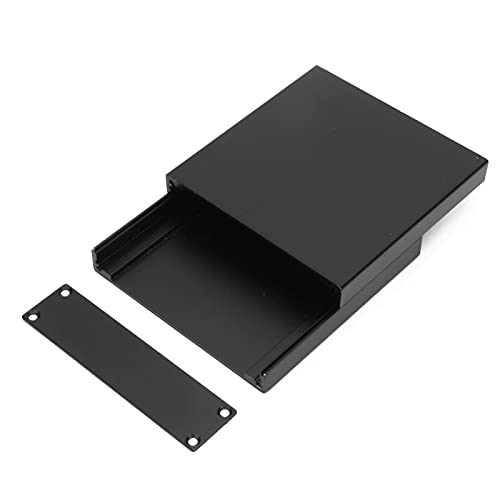 LANTRO JS Aluminium-Projektbox, 2,5 x 9,8 x 10 cm, schwarze Aluminium-Kühlbox, geteilter Körper, wetterfeste Verbindungsbox zum Selbermachen von LANTRO JS