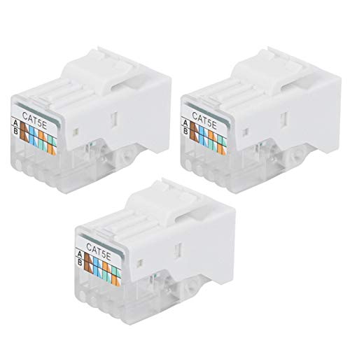 LANTRO JS Cat5E Netzwerk-Informations-Adapter, RJ45-Koppler, Kabeladapter, Netzwerk-Modul, 3 Stück von LANTRO JS