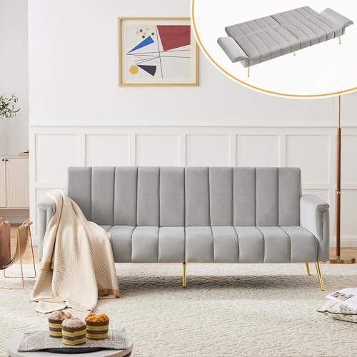LANTRO JS Klappbares Schlafsofa mit Schlaffunktion, Schlafsessel geeignet für Wohnzimmer und Schlafzimmer, Bettsofa mit Hilfsfüßen, 183x76x75cm, Grau LANTRO JS Klappbares Schlafsofa mit Schlaffunktion, Schlafsessel geeignet für Wohnzimmer und Schlafzimmer, Bettsofa mit Hilfsfüßen, 183x76x75cm, Grau von LANTRO JS