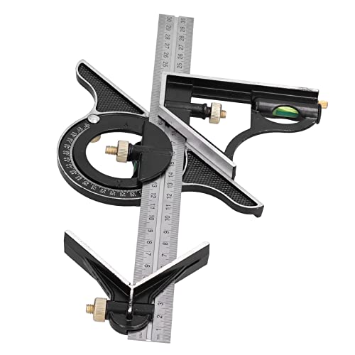 LANTRO JS Kombinationswinkel 300 mm Zimmermannswinkel Anschlagwinkel mit Wasserwaage und Anreissnadel 0-180 Grad Messwerkzeug von LANTRO JS