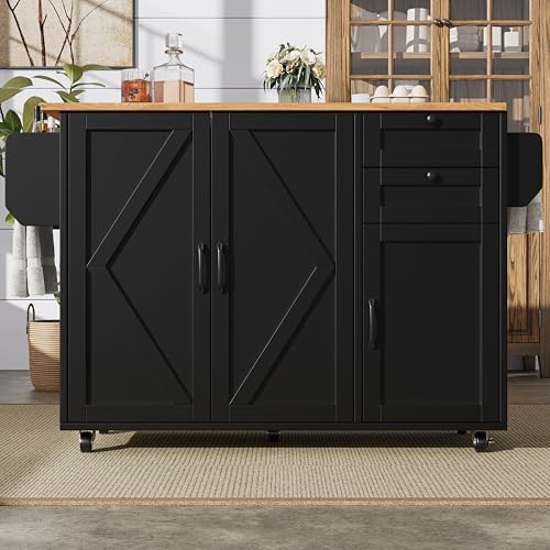LANTRO JS Küchenwagen mit Speicherraum, Rollwagen Küche mit Arbeitsplatte, Kücheninsel Freistehend mit Hochwertige Tischplatte aus MDF Holz, Kücheninsel, 120x43.2x92cm, Schwarz LANTRO JS Küchenwagen mit Speicherraum, Rollwagen Küche mit Arbeitsplatte, Kücheninsel Freistehend mit Hochwertige Tischplatte aus MDF Holz, Kücheninsel, 120x43.2x92cm, Schwarz von LANTRO JS