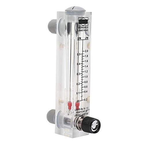 LANTRO JS LZM-15T 0,05-0,5GPM/0,2-2LPM Flüssigkeitsdurchflussmesser, Panelknopf Typ Glas 1/4 Zoll Gewinde Wasserdurchflussmessgerät mit Steuerventil von LANTRO JS
