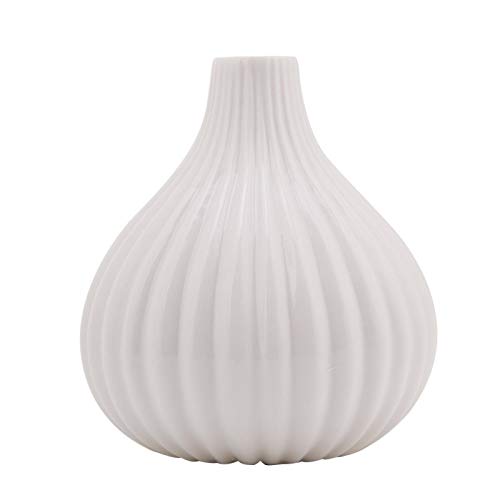 Moderne Vase, kleine Vase Keramikvase, dekorative Vasen Langlebig für das Wohnzimmer(Small White, 10.8 * 9.8 * 2) von LANTRO JS