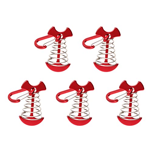 LANTRO JS 5 Stück Fishbone Deck Anchor Pegs, Zeltheringe mit Federschnalle, Seilspanner Heringe für Zelt, Zeltseilspanner für Camping, Wandern, Outdoor Campingzubehör von LANTRO JS