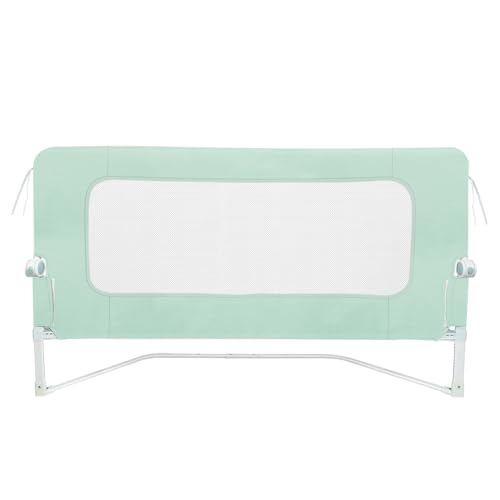 Bettgitter für Kinder, Rausfallschutz, Sicherheitsstange mit Doppelverriegelung, atmungsaktives Netz, Bettstange für Einzel- und Doppelbetten, 150 x 73-86 cm, Grün Bettgitter für Kinder, Rausfallschutz, Sicherheitsstange mit Doppelverriegelung, atmungsaktives Netz, Bettstange für Einzel- und Doppelbetten, 150 x 73-86 cm, Grün von LANTUS