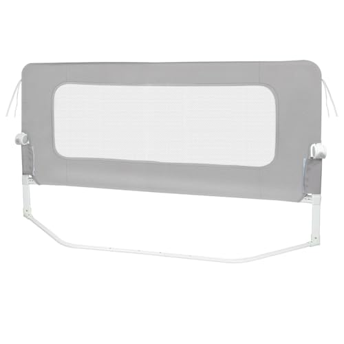 Bettgitter für Kinder, Rausfallschutz, Sicherheitsstange mit Doppelverriegelung, atmungsaktives Netz, Bettstange für Einzel- und Doppelbetten, 200 x 73-86 cm, Grau Bettgitter für Kinder, Rausfallschutz, Sicherheitsstange mit Doppelverriegelung, atmungsaktives Netz, Bettstange für Einzel- und Doppelbetten, 200 x 73-86 cm, Grau von LANTUS