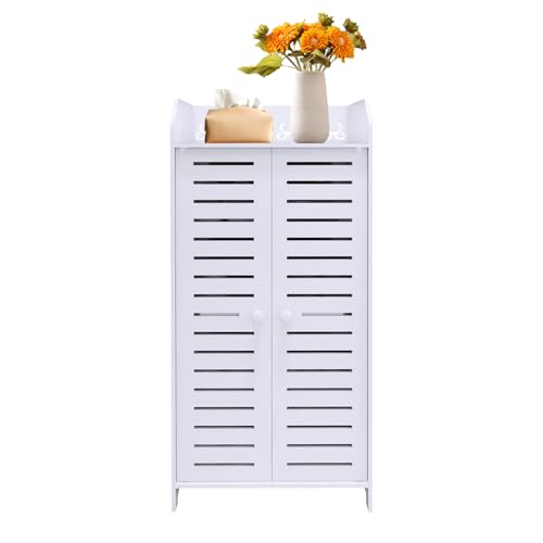 Kleiner Aufbewahrungsschrank für Toilette, schmaler, seitlicher Badezimmerschrank, 40 x 35 x 90 cm (vier Ebenen) von LANTUS