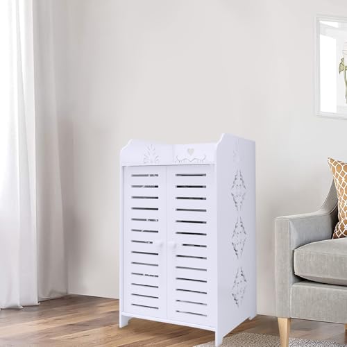 Kleiner Schrank für Toilette, Badezimmerschrank, Toilettenpapierhalter mit Schrank und verstellbaren Regalen, 40 x 35 x 71 cm (drei Ebenen) von LANTUS