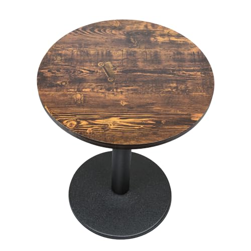 LANTUS Bartisch, rund, Esstisch, quadratisch, Industriestil, Holzbrett + Füße aus Eisen, maximale Belastung 125 kg, 60 x 60 x 72 cm (C) von LANTUS