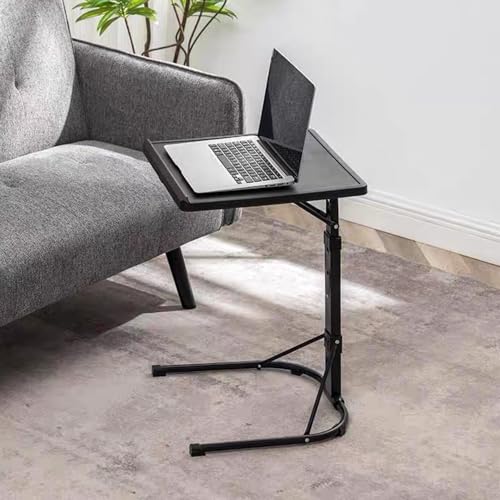 LANTUS Beistelltisch mit Rollen, höhenverstellbar, Beistelltisch in C-Form, faltbar, 90 °, drehbar 360 °, super robust und stabil, 43 x 43 x 69 cm (schwarz) von LANTUS