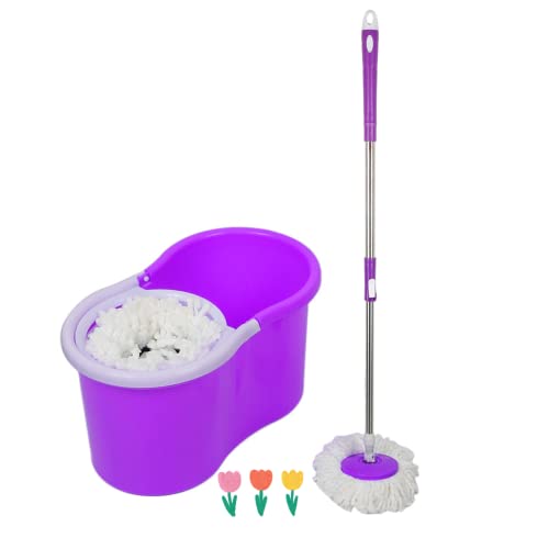 LANTUS Clean Mop Set Wischmopp, Eimer und Auswringer, einfach zu bedienen, Wischmopp mit integriertem Schleudermechanismus, zur Bodenreinigung von LANTUS