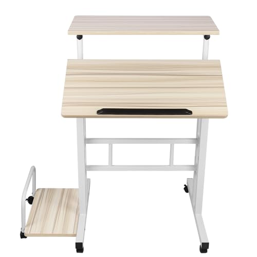 LANTUS Sitz- und Stehschreibtisch mit kompletter Platte, höhenverstellbar, Sitzerinnerung, maximale Belastung 120 kg, 82 x 60 x 67-115 cm (kleines Format A) von LANTUS