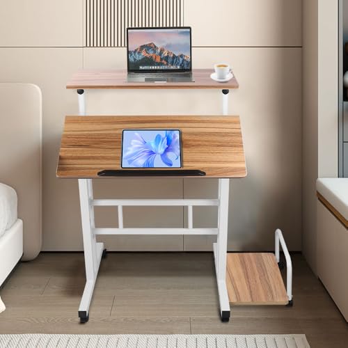 LANTUS Sitz- und Stehschreibtisch mit kompletter Platte, höhenverstellbar, Sitzerinnerung, maximale Belastung 120 kg, 82 x 60 x 67-115 cm (kleines Format B) von LANTUS