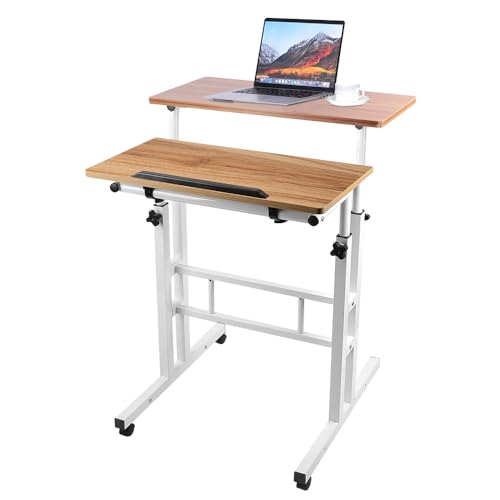 LANTUS Sitz- und Stehschreibtisch mit kompletter Platte, höhenverstellbar, Sitzerinnerungsfunktion, max. Belastung 120 kg, 60 x 60 x 67-115 cm (kleines Format B) von LANTUS