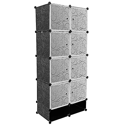 LANTUS XXL-Schrank, Lagerregal, tragbarer Kleiderschrank, Kleiderschrank mit Türen, modularer Stauraum, Regale, Schrank, Kleiderschrank, aus Kunststoff, hohe Kapazität (HJ256400) von LANTUS