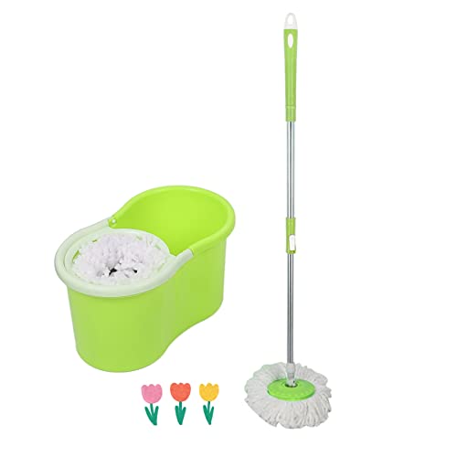 Set Clean Mop Wischmopp, Eimer und Schleudermopp, einfach zu bedienen, Wischmopp mit integriertem Schleudermechanismus, zur Bodenreinigung von LANTUS