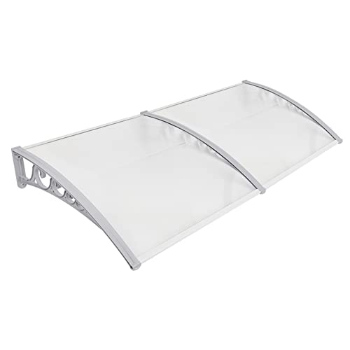 Vordach für Tür, 80 x 240 cm, robust, 5 mm dick, Schutz für Dachtür, Festzelt, Rahmen grau (80 x 240 cm) von LANTUS