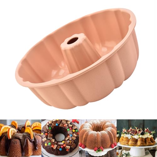 LANYOTA Gugelhupfform Silikon, Ø 25 cm Kuchenform, Gugelhupf Backform Muffinförmchen Cupcake Kuchenform, Groß, Silikon, perfekte Backformen für Kuchen, Götterspeise, Gelatine, Brot (rosa) von LANYOTA