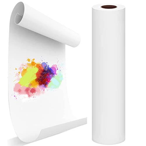 Zeichenpapier Rolle, 44cm x 15m Weiße Papierrolle, 70g/m² Zeichenrolle Kinder Künstler Skizze Malerei Papier, Recycelte Staffeleipapier für Kleinkinder Kinder Studenten (1 Stück) von LANYOTA