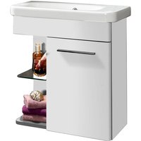 Gäste wc Set 2-tlg K8 60 cm Schrank Weiß Badmöbel Möbel-06349145 - Lanzet von LANZET