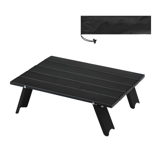 LANZLC Campingtisch Klapptisch, Camping Tisch Faltbar, Tragbar Aluminium Campingtisch Ultra Leichte mit Tasche, Outdoor Tisch Ultraleicht Tragbarer Klappbar Klein für Camping, Tragfähigkeit bis 30 kg von LANZLC
