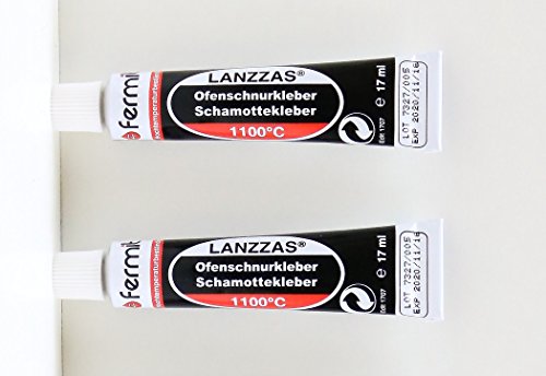 2 Tuben Ofenschnurkleber Schamottekleber Dichtschnurkleber Hochtemperaturkleber 1100°C Tube 17 ml Farbe beige von LANZZAS
